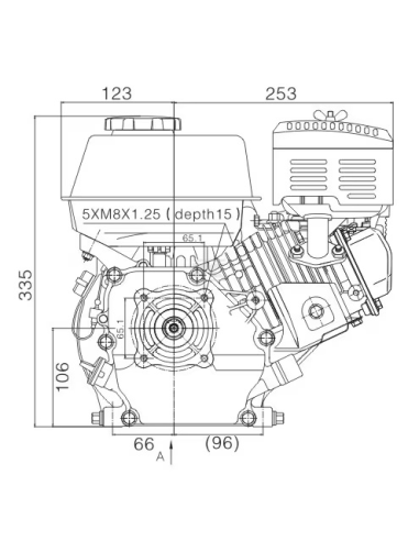 Moteur Loncin G200FR 196 cm³ - 5,5 HP pour tondeuse et motoculteur