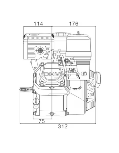 Moteur Loncin G200FR 196 cm³ - 5,5 HP pour tondeuse et motoculteur