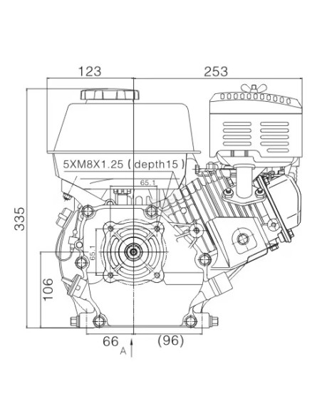 Moteur Loncin G200FA 196 cm³ 5,5 HP arbre horizontal Ø20 x 53 mm | VerdiParts