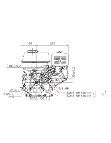 Moteur Loncin G390FI 389 cm³ 11 HP arbre horizontal Ø25,4 x 80 mm | VerdiParts