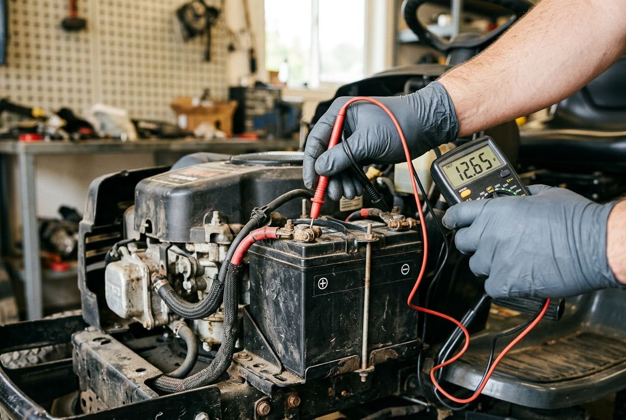 Problème de démarrage tondeuse autoportée : moteur Briggs & Stratton et démarreur