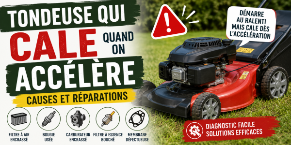 Tondeuse qui cale quand on accélère : causes et réparations