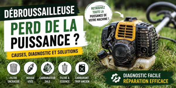 Pourquoi votre débroussailleuse perd de la puissance ? Causes, diagnostic et solutions