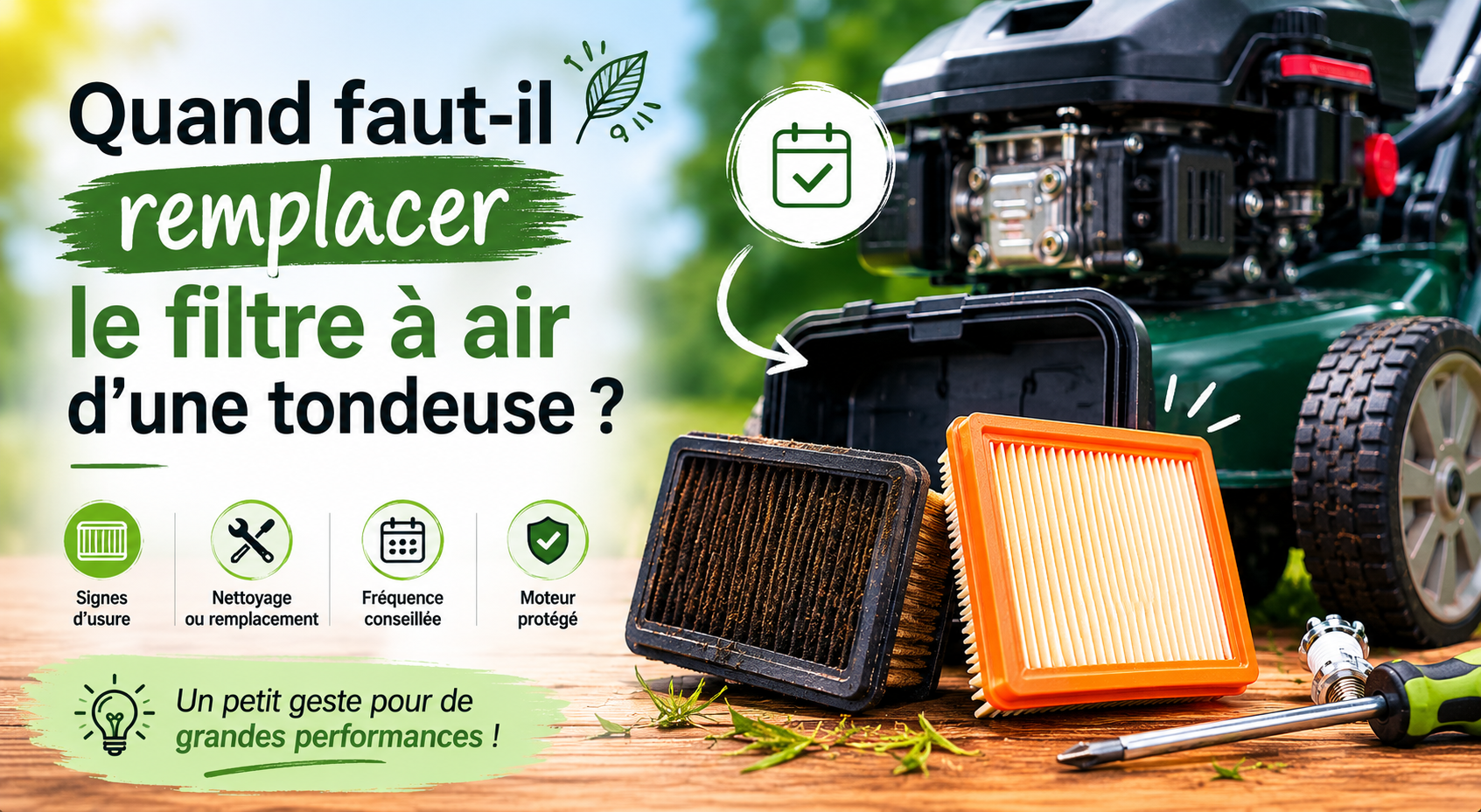 Quand faut-il remplacer le filtre à air d’une tondeuse ?